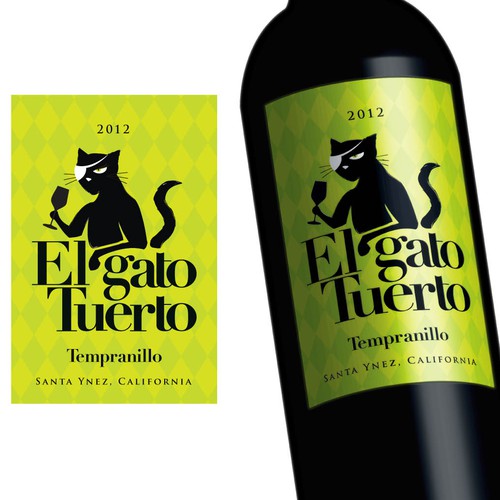 Wine Label - El Gato Tuerto Design by Ploi7