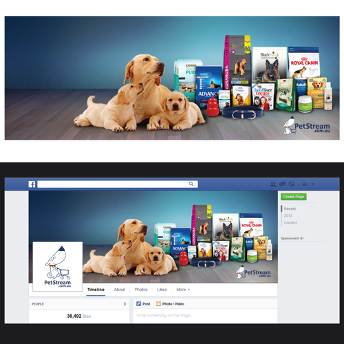 EASY facebook cover photo for an ONLINE PET STORE. Design by tbarua