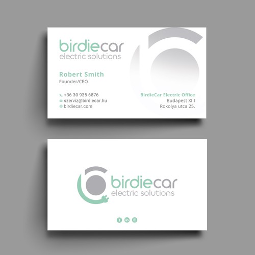 business card for company called birdie Design by Roni_