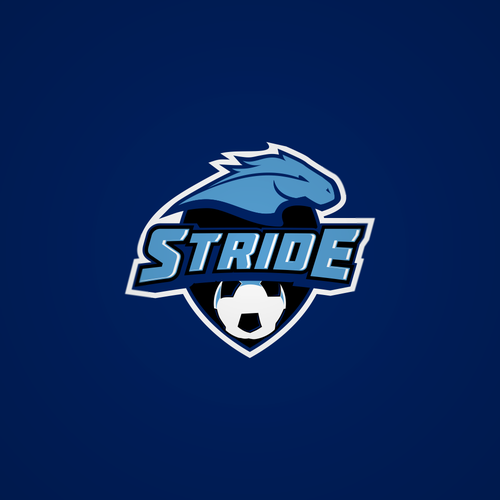 Create a horse inspired illustration for 'Stride', a competitive youth soccer tournament. Design by Oz Loya