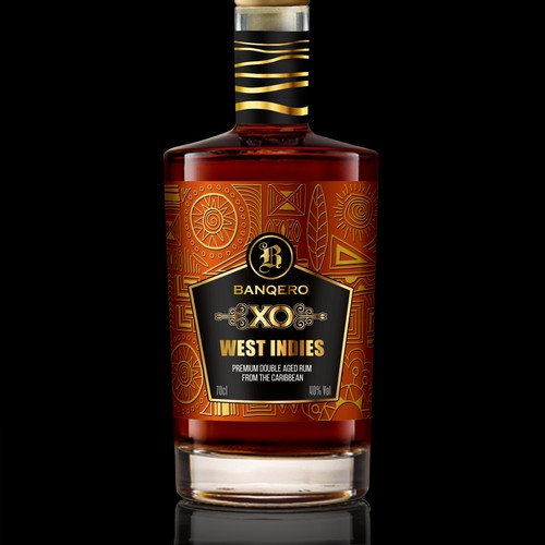 Design the labels of a whole new range of double aged RUM from the CARIBBEAN Diseño de Debdutta*