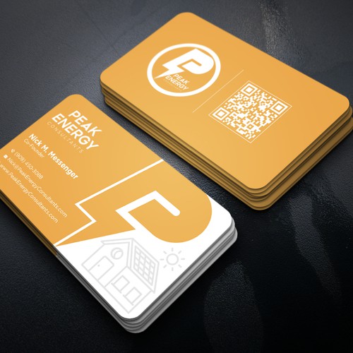 Modern Business Card Design for Electric Energy and Solar Company Design by Brandmaker artist