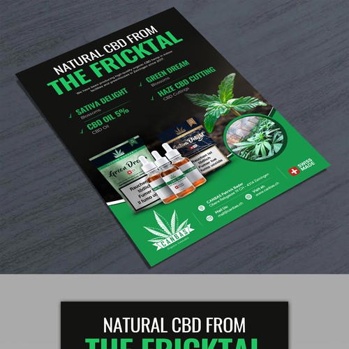 Flyer promotion for local CBD store Design by 123Graphics