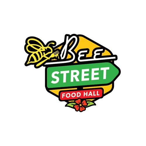 BeeStreet - a ghost kitchen Food Hall logo! Design by Maju Makmur