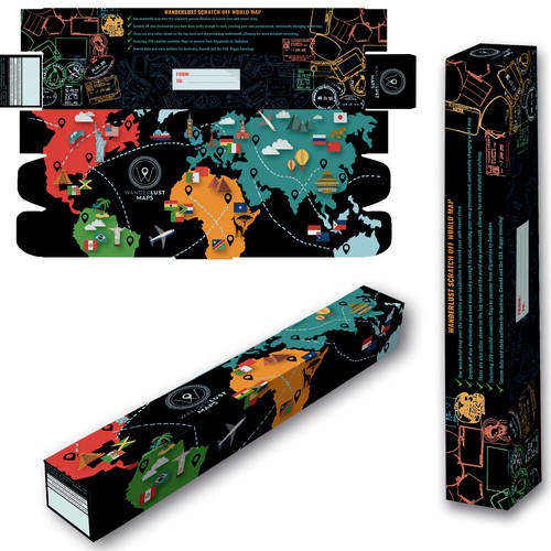 Designs | box design for scratch off world map | Product packaging contest