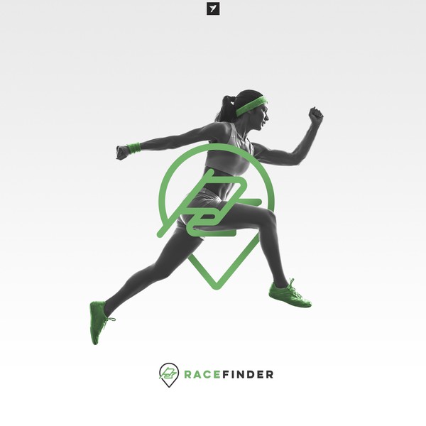 Modern logo for Race Finder app
