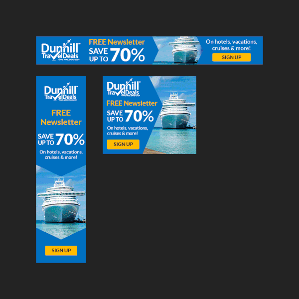 Animated Banner Ad for Dunhill Travel Deals