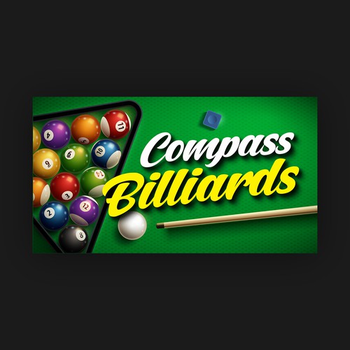 Design a Pool Hall Sign for Compass Billiards Design réalisé par SoftSkills