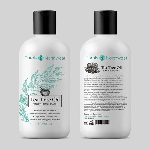 Updated Tea Tree Body Wash Label Design réalisé par Nirmana92