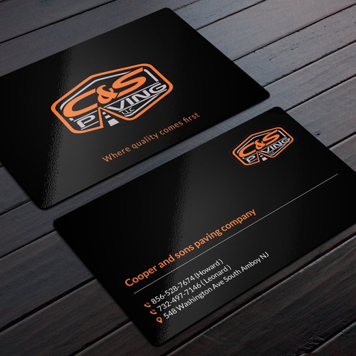 We are an asphalt paving company  card with character, style, stands out from everyone nothing bland no white ,add stuff Design réalisé par Rskylight