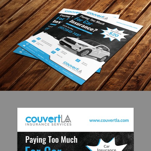 Auto Insurance Flyer( English and Spanish ) Design by idea@Dotcom