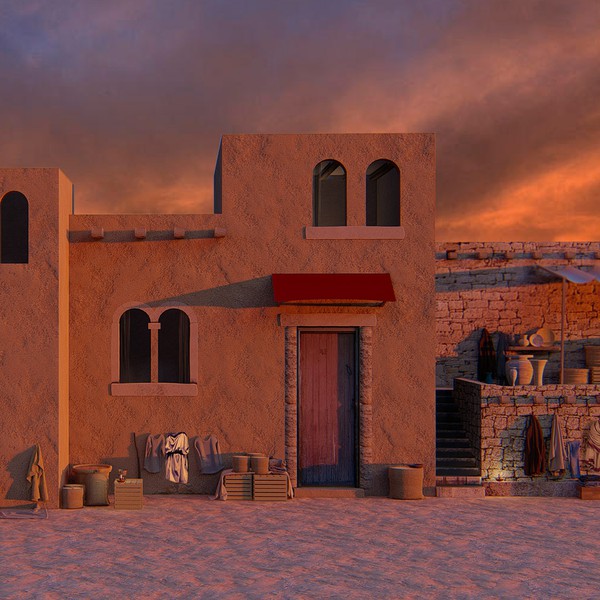 Ancient city, 3D rendering 