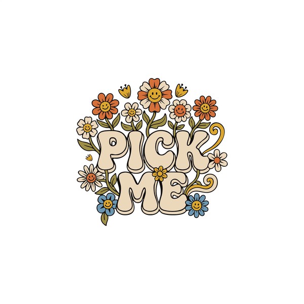 70's Floral Themed merch design