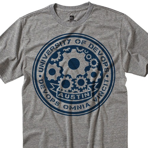 University themed shirt for DevOps Days Austin Diseño de h2.da