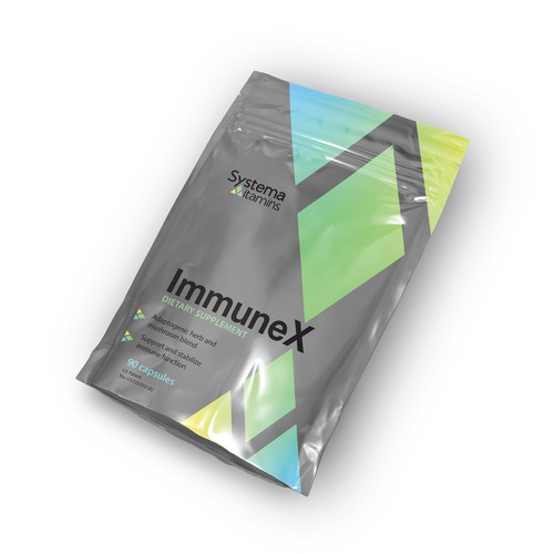 Modern and Fun Pouch Design for Natural Supplement brand Design by akwas