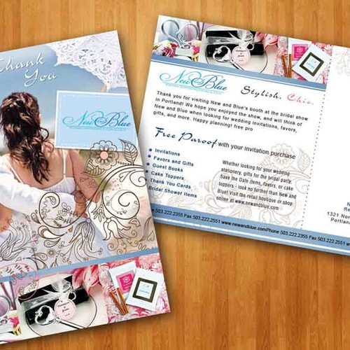 Upscale Wedding Invitation Boutique Postcard Réalisé par Mary_pile