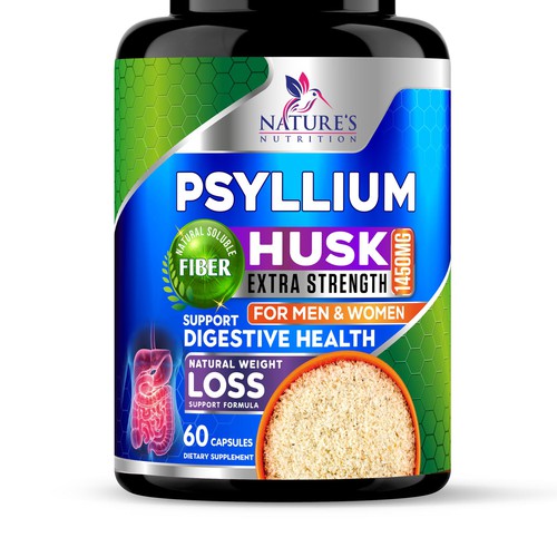 Natural Psyllium Husk Capsules Design needed for Nature's Nutrition Design by JOHN's_AlphaCreation