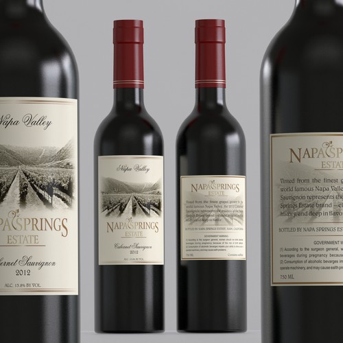 Design by ZOMBIE # 1 titled "Create a wine label for Napa Valley Cabernet for export to China"