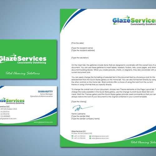 Create the next stationery for Glaze Services Design by Tcmenk