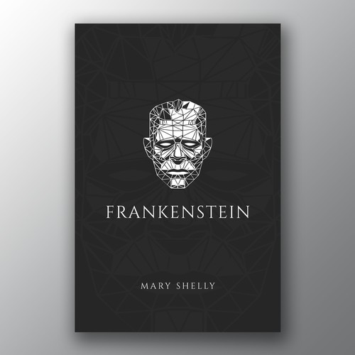Design a book cover for an unique edition of Frankenstein, fully printed on black paper Design by Brandkore™