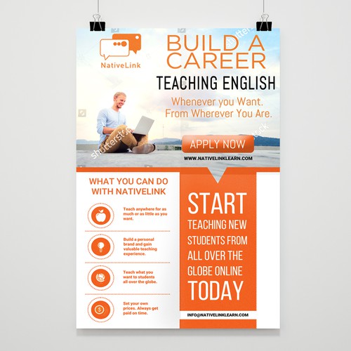 Design a poster to recruit teachers to a new web app Design by Mr.TK