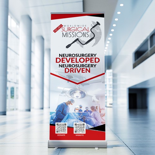 Surgical Non-Profit needs two 33x84in retractable banners for exhibitions Design by Saqi.KTS