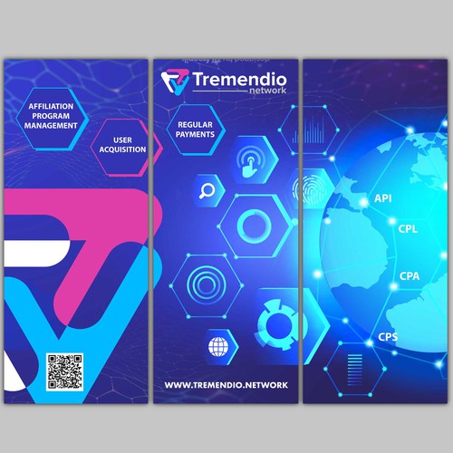 Triangular banner for trade show Design by allMarv