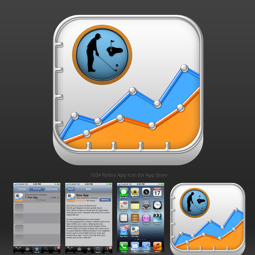 iOS application icon for pro golf stats app Diseño de mbah NGADIRAN