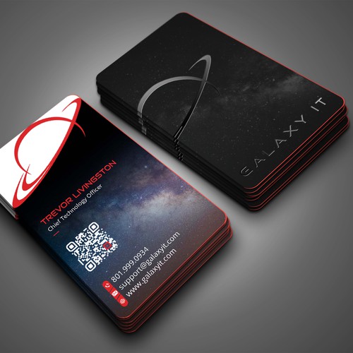 Create a Stellar Space-Themed Business Card for Galaxy IT Design by Design_SKR