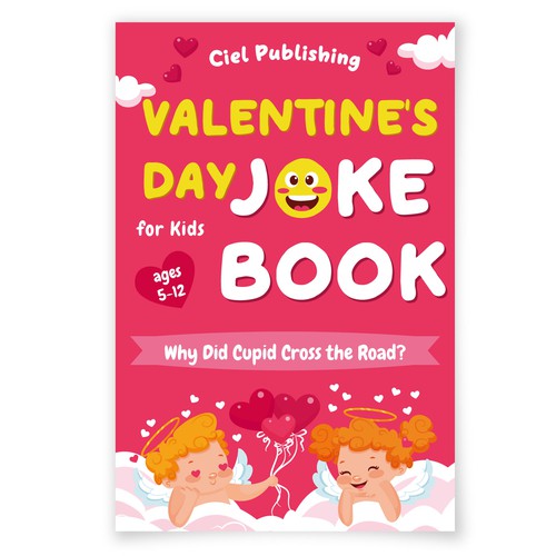 Book cover design for catchy and funny Valentine's Day Joke Book Diseño de Kristydesign
