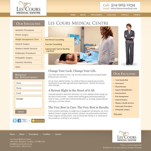 Les Cours Medical Centre needs a new website design Réalisé par I am a sinner