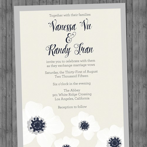 Create a modern, unique, and trend-forward wedding invitation. Design by Blissful Pixels