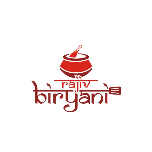 Indian Food Cloud Kitchen Logo Design, Rajiv Biryani Design by Brand Lab Studio