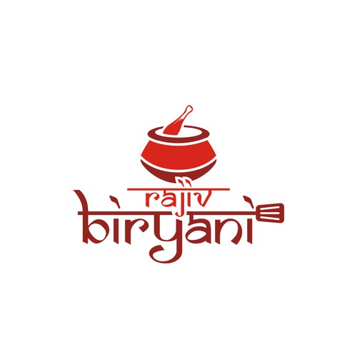 Indian Food Cloud Kitchen Logo Design, Rajiv Biryani Réalisé par ✅ LOGO OF GOD ™️