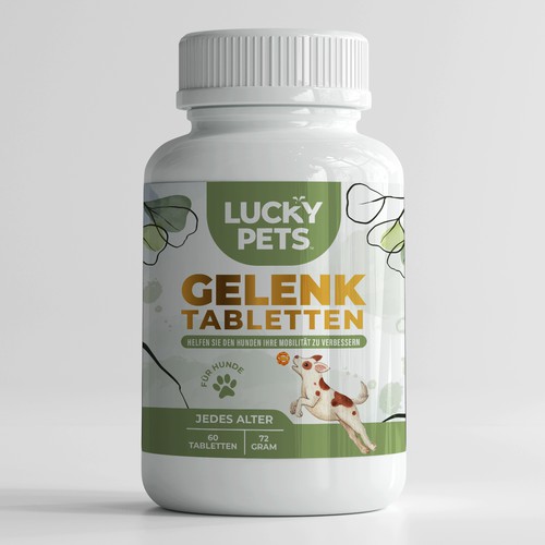 Modern label design for high quality joint tablets for dogs Design by EffieK