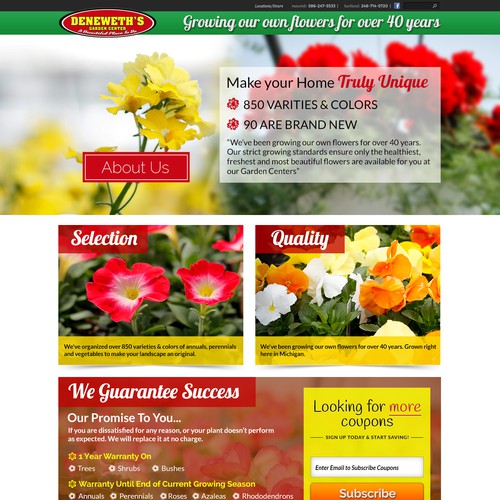 Create a landing page for a growing Independent Garden Center Design by dinjan