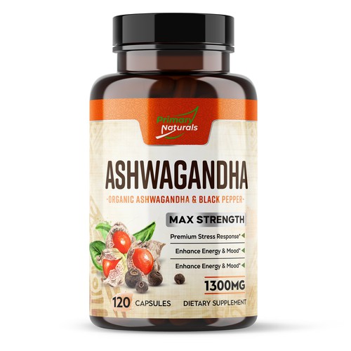 ✝DeSiGnEr✝JOHNさんのPrimary Naturals Needs a Supplement Label Designed - Ashwagandhaデザイン