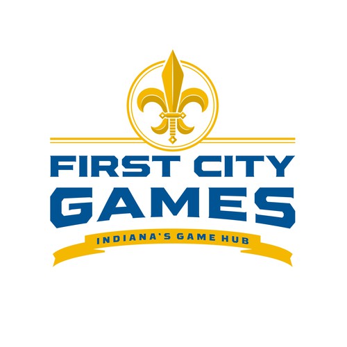 Historical themed logo for tabletop game store. Design by SacredSupply