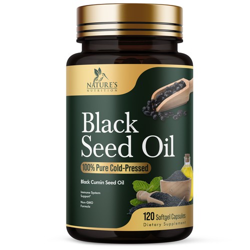 Natural Black Seed Oil Design Needed for Nature's Nutrition Design by UnderTheSea™