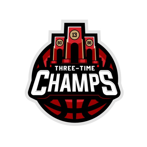 Basketball Logo for Team 'Three-Time Champs' - Your Winning Logo Featured on Major Sports Network Design by Normans