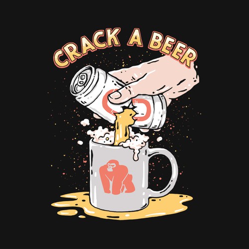 Breakfast Beers Kegs and Eggs illustrated graphic tee Design by PANG3STU