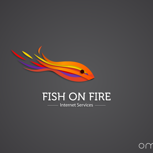 Fish on Fire - Internet Services Logo Design by H. Marxen