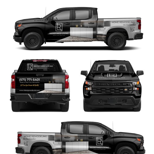 Sophisticated truck wrap for a Design and Build Home Renovation Company Design by Nadun Prabodana