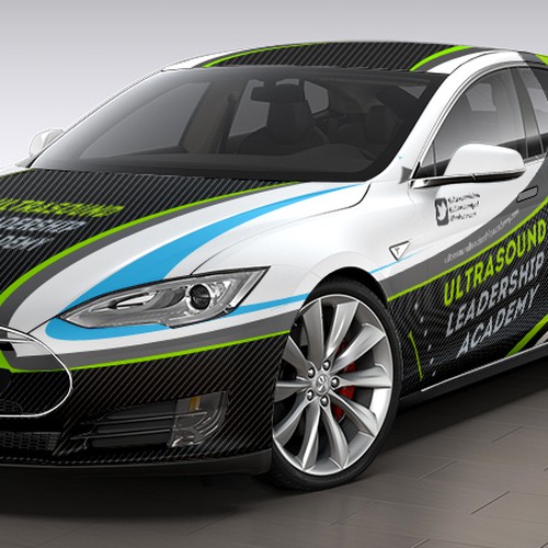 Create an awesome car wrap for Tesla Model S for cutting edge doctors! Design by J.Chaushev