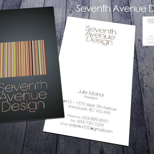 Quick & Easy Business Card For Seventh Avenue Design Design by sadzip