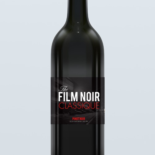 Movie Themed Wine Label - Film Noir Classique Diseño de kanamekura