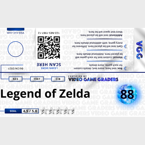 Graded Video Game Label Template Design by William :)