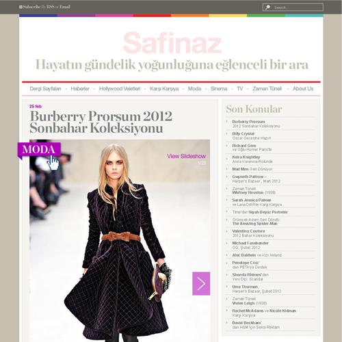 website design for Safinaz.com Diseño de miss_delaware