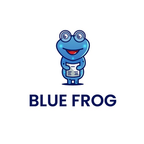 Blue Frog Logo Design by Graph Guru