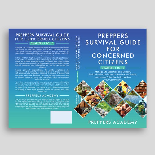 Unique book cover design for a preppers survival guide book that also conveys subject matter Design by R°Z°L
